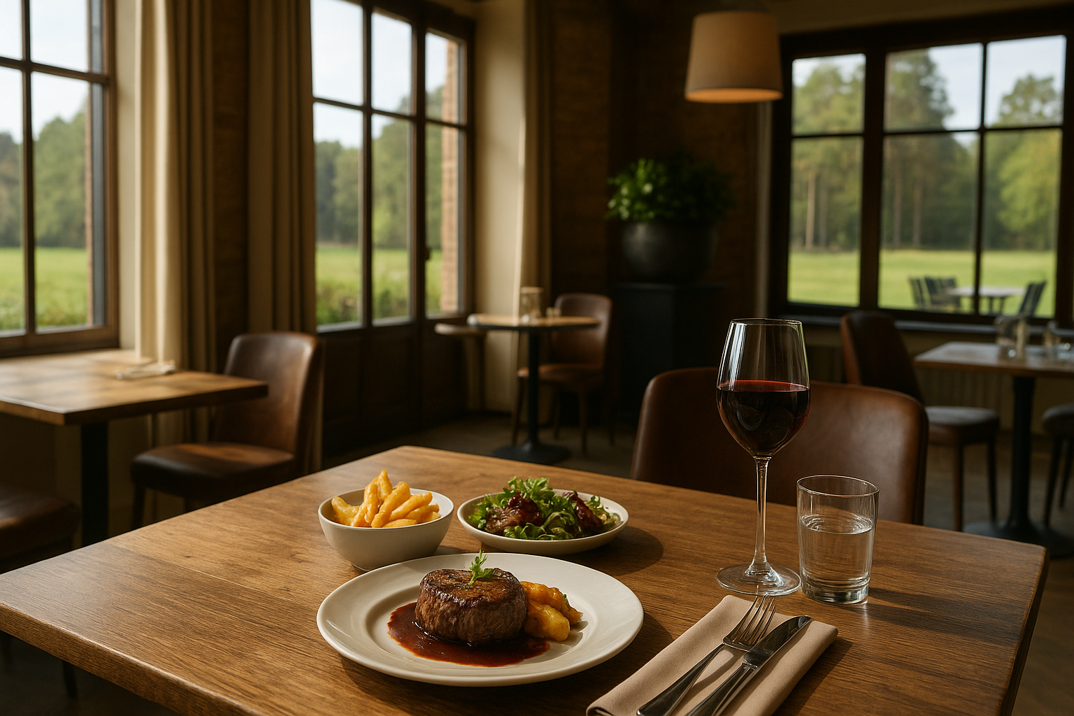 Foto bij Eten bij Heeren van Oranje aan het Mastbos: sfeervol dineren net buiten de stad